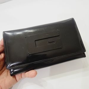 GUCCI Vintage Tom Ford Era "G" LogoBifold Long Wallet w/ Kisslock coin card slot